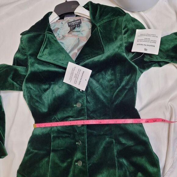 NEW Vintage J Peterman emerald green velvet statement long coat jacket 4 - Picture 10 of 13